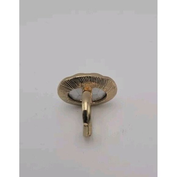 Vintage Heart Shaped Iridescent Multicolor Earrings And Matching Round Ring - Picture 7 of 12